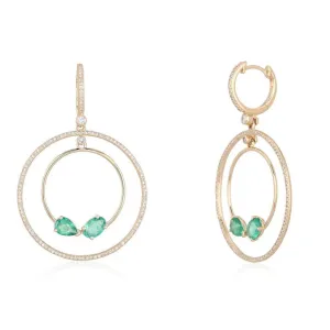 Opulent Halo Diamond Drop Earrings