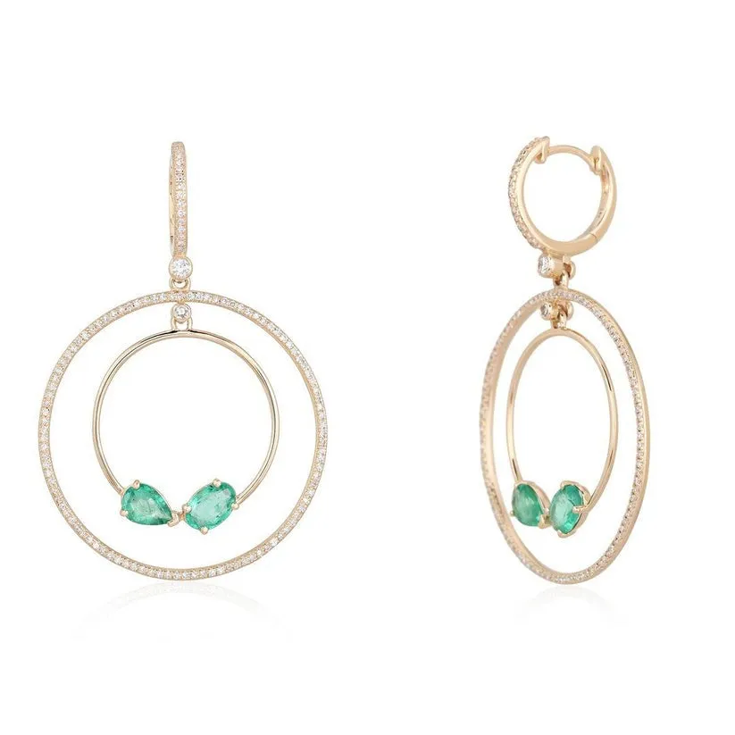 Opulent Halo Diamond Drop Earrings
