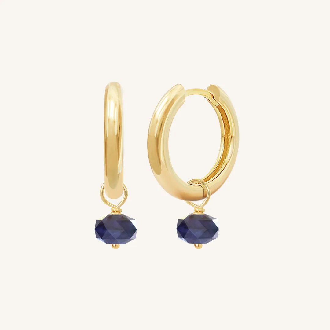 Opulent Sodalite Plain Hoops - Stone of Intuition