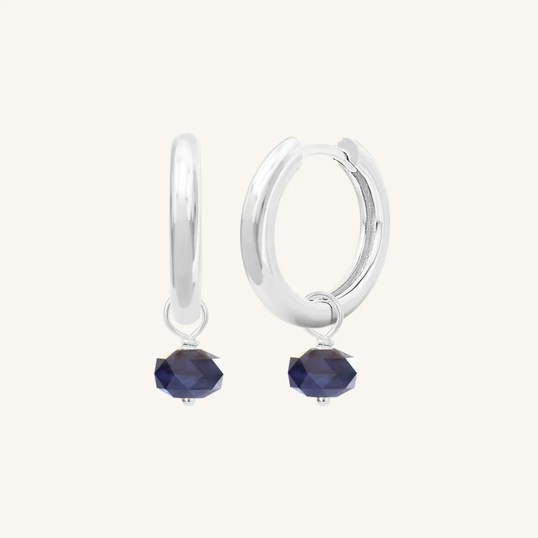 Opulent Sodalite Plain Hoops - Stone of Intuition