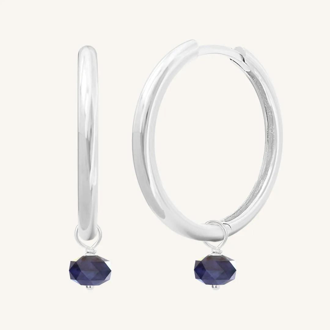 Opulent Sodalite Plain Hoops - Stone of Intuition