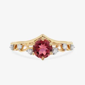 Pink Tourmaline Diadem Ring