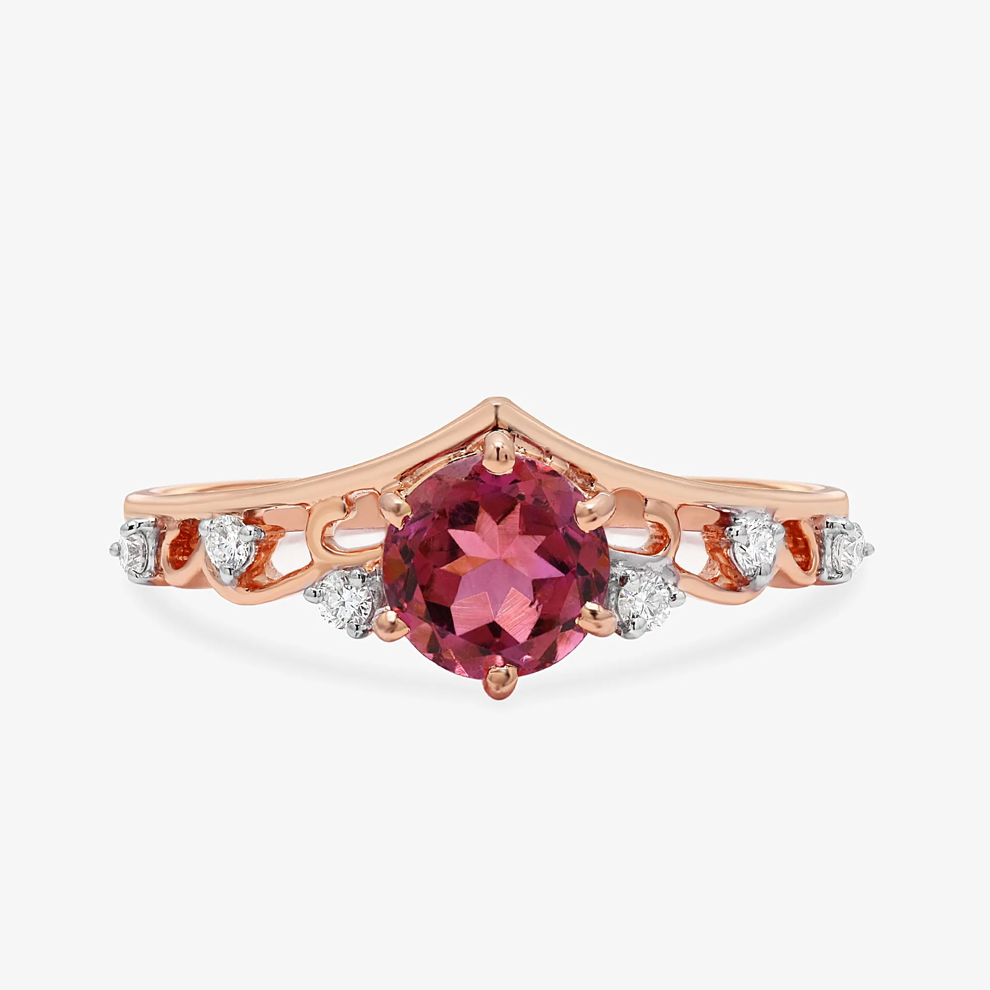 Pink Tourmaline Diadem Ring