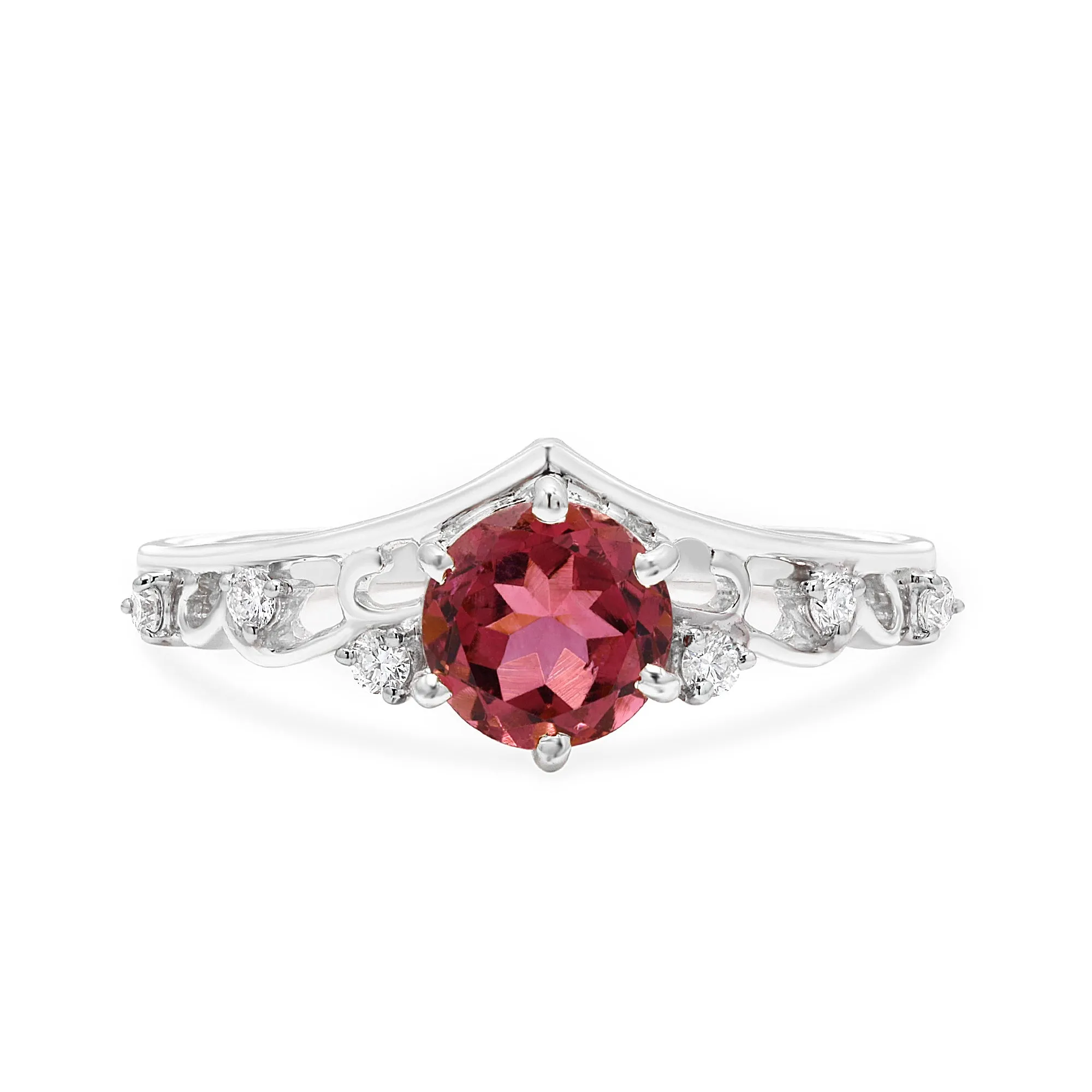 Pink Tourmaline Diadem Ring