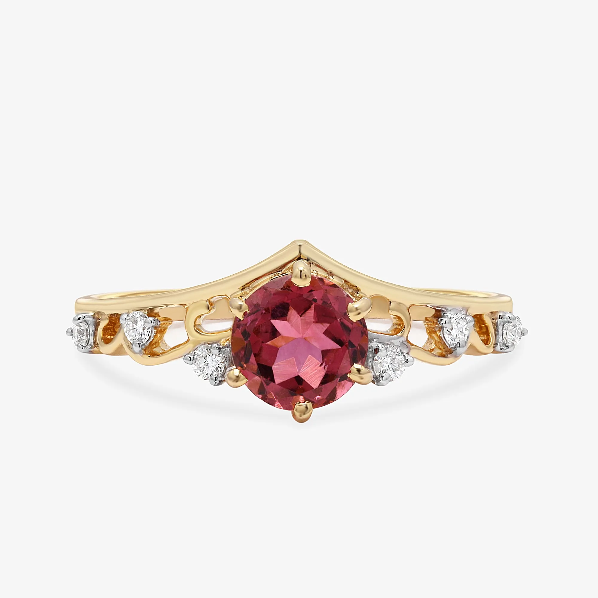 Pink Tourmaline Diadem Ring