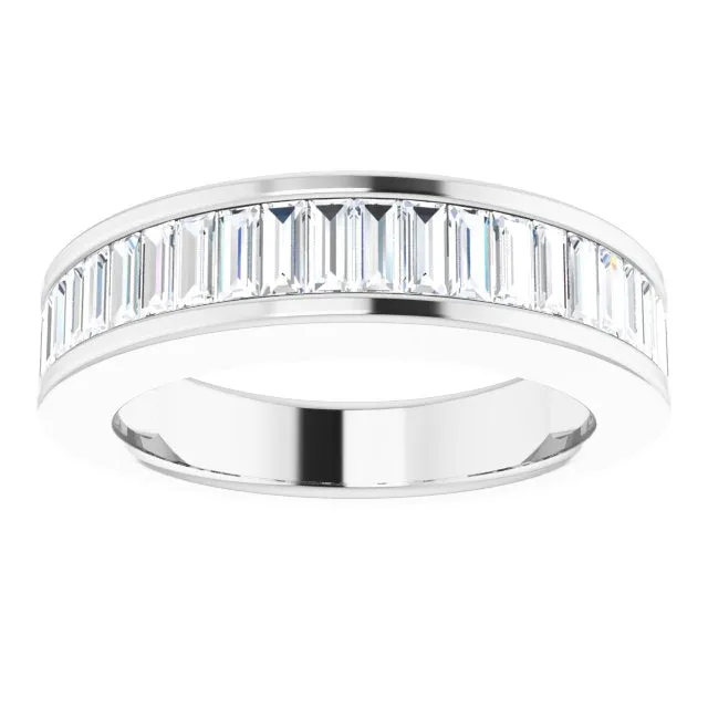 Platinum 1 CTW Baguette Diamond Anniversary Band