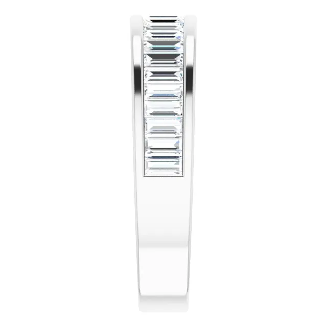 Platinum 1 CTW Baguette Diamond Anniversary Band
