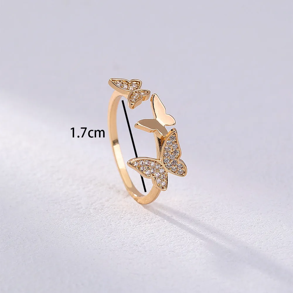 R655 - Inlaid Butterfly Zircon Ring