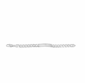 Real Silver cuban link ID Bracelet