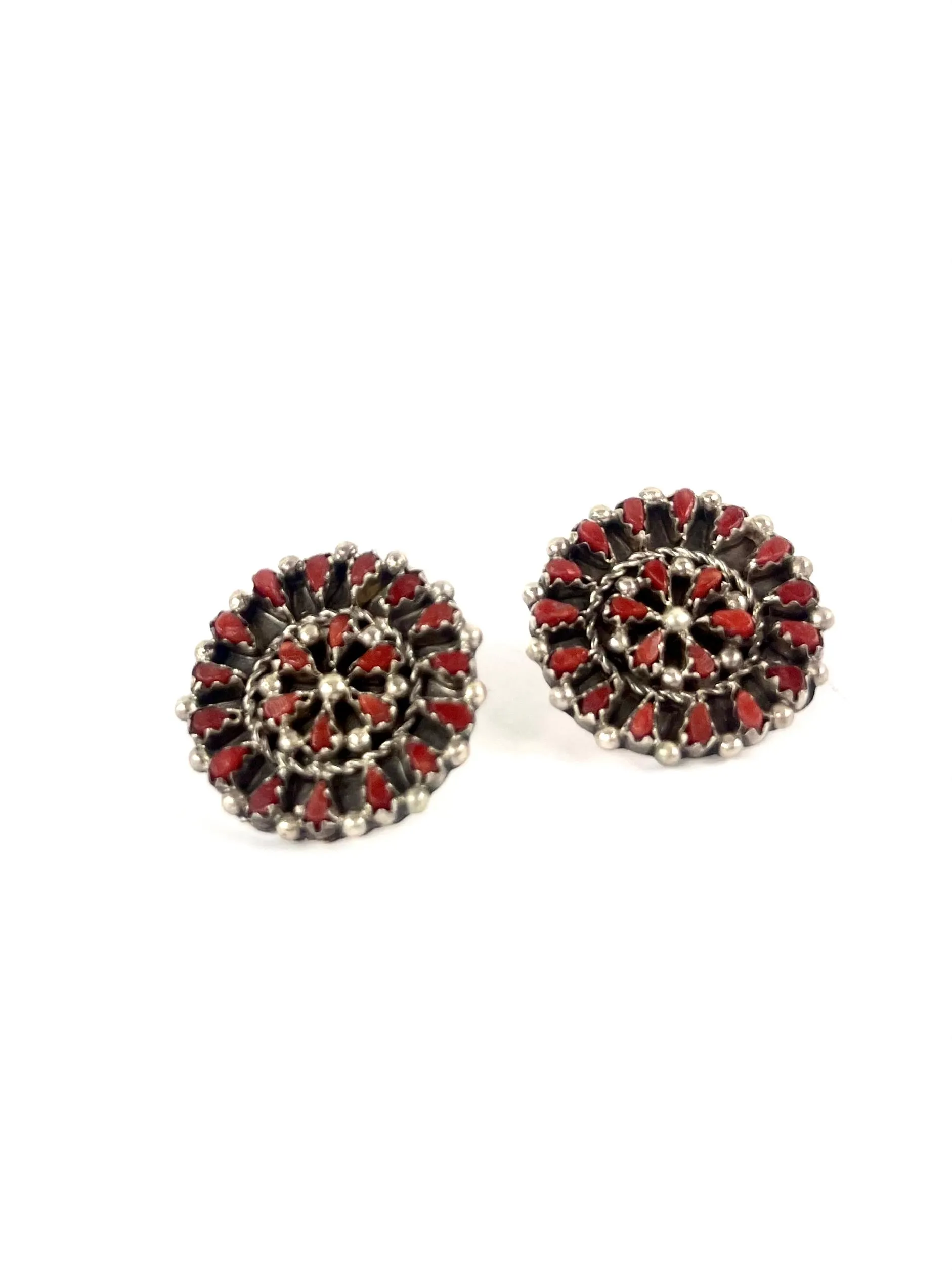 Red coral inlay studs
