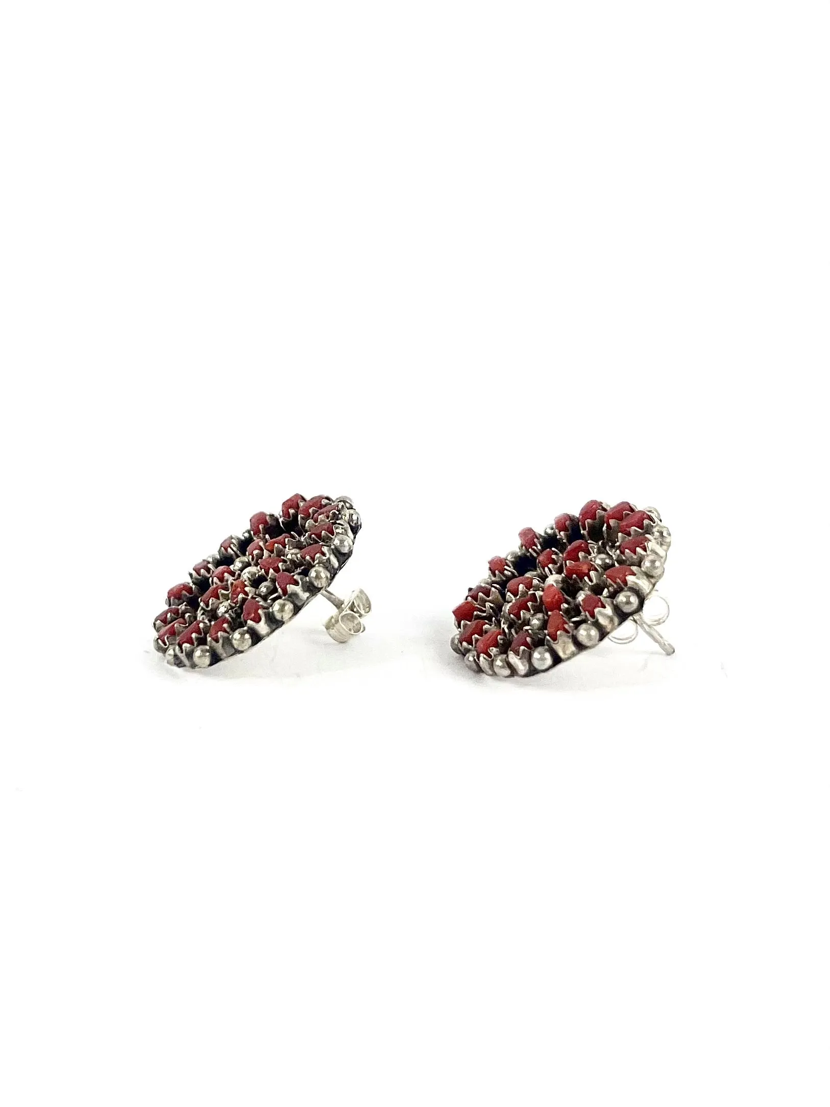 Red coral inlay studs