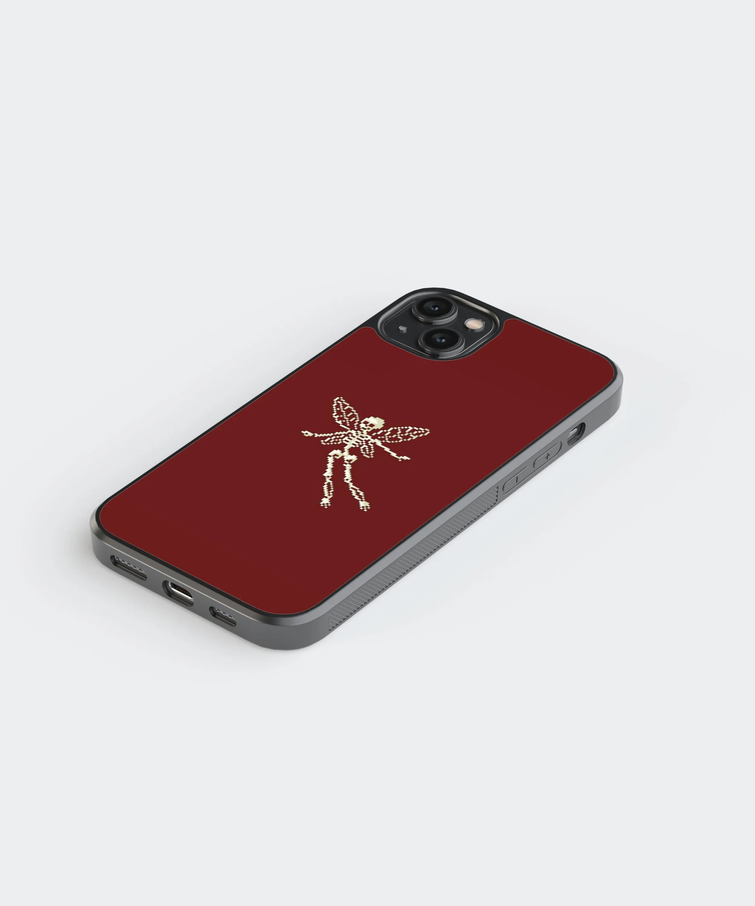 Red Skeleton Abstract Glass Phone Case Cover
