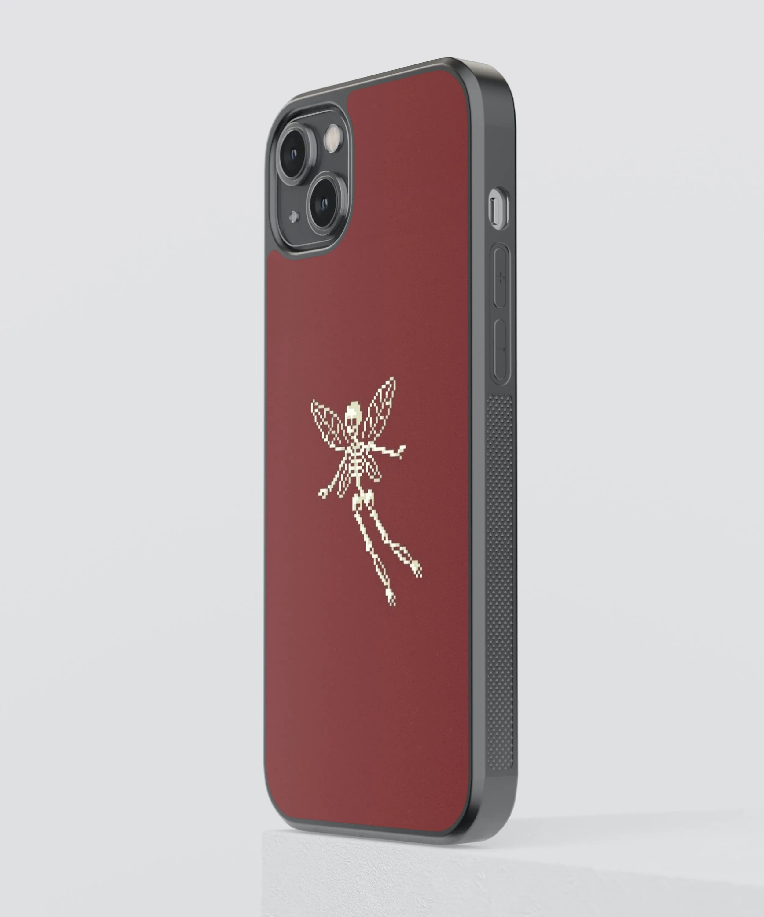 Red Skeleton Abstract Glass Phone Case Cover
