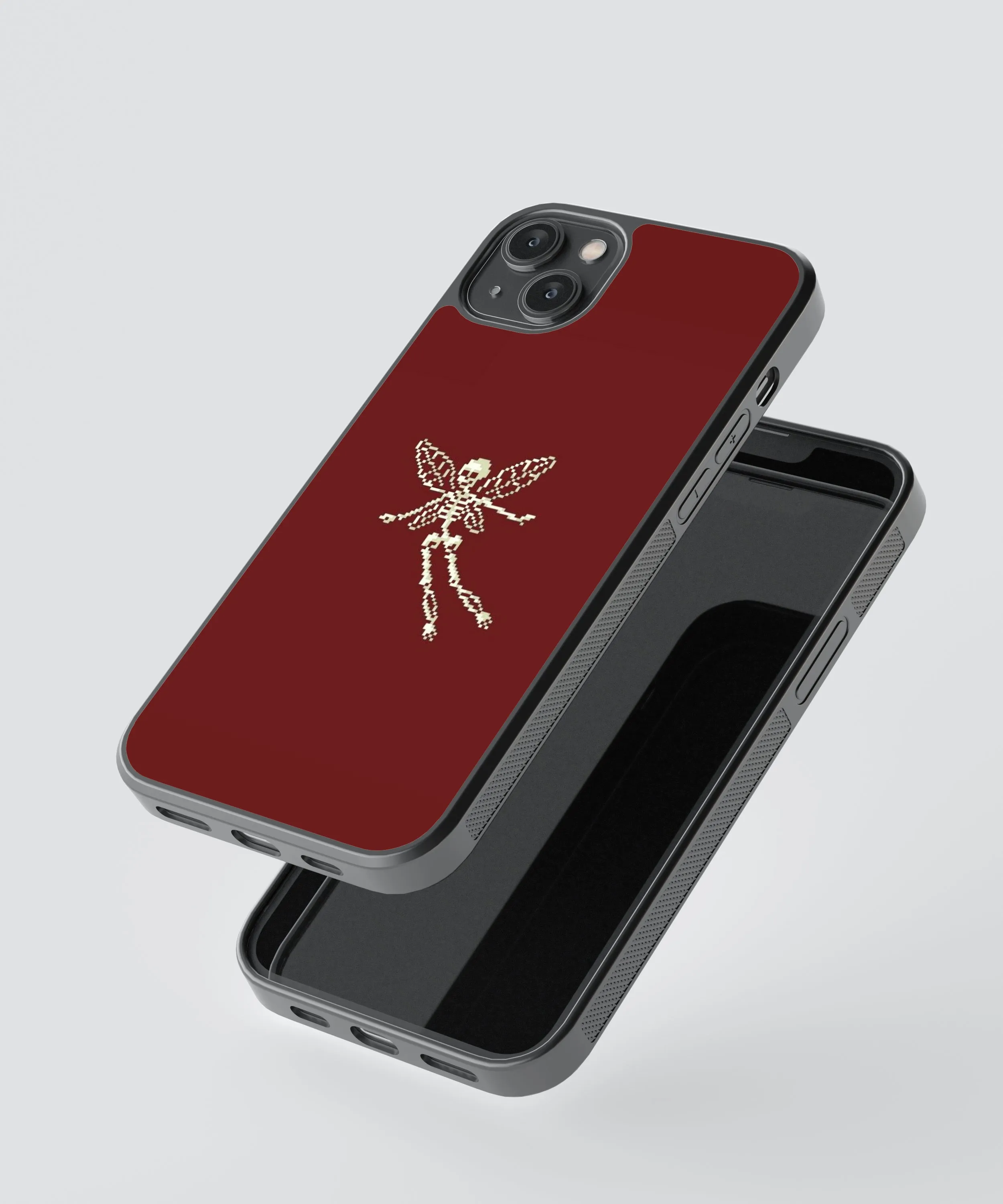 Red Skeleton Abstract Glass Phone Case Cover