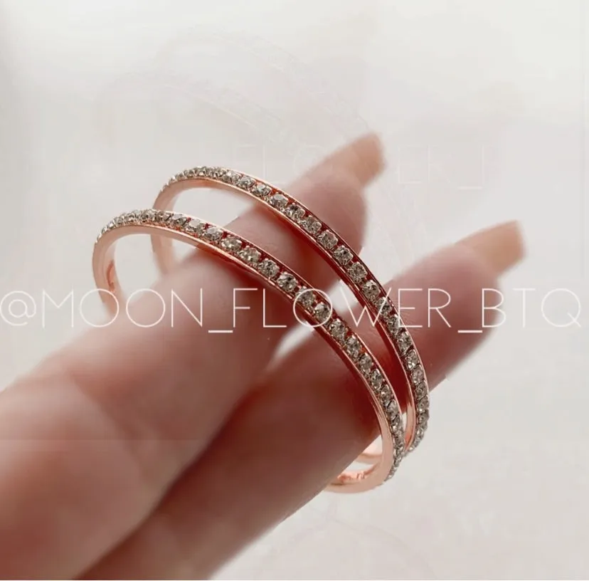 Rose Gold CZ Hoop Earring