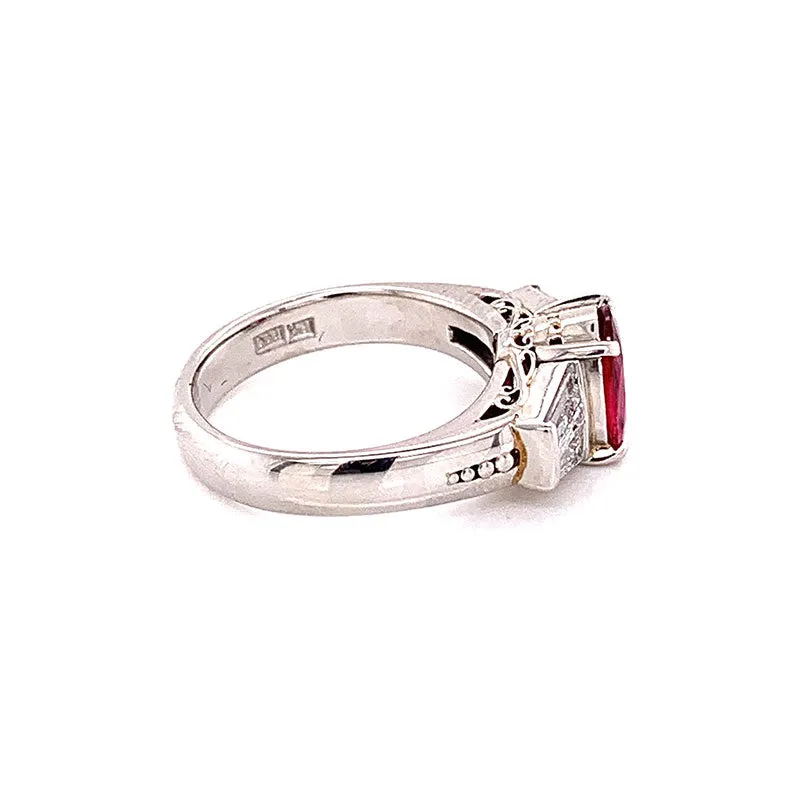 Ruby Diamond Platinum Ring