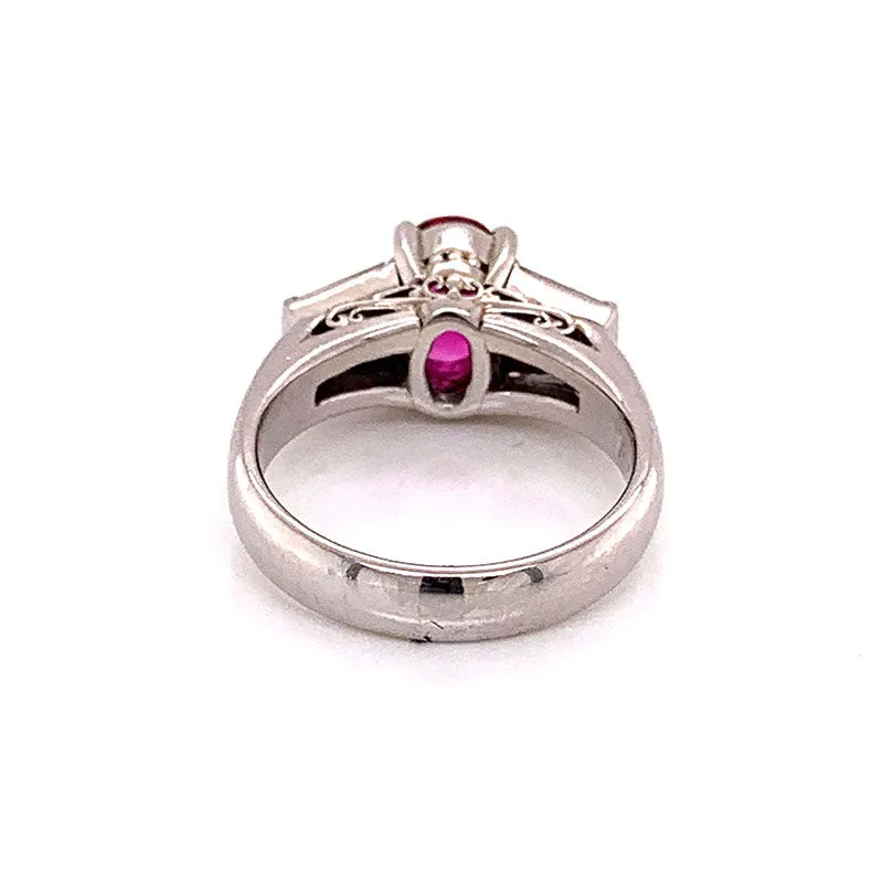 Ruby Diamond Platinum Ring