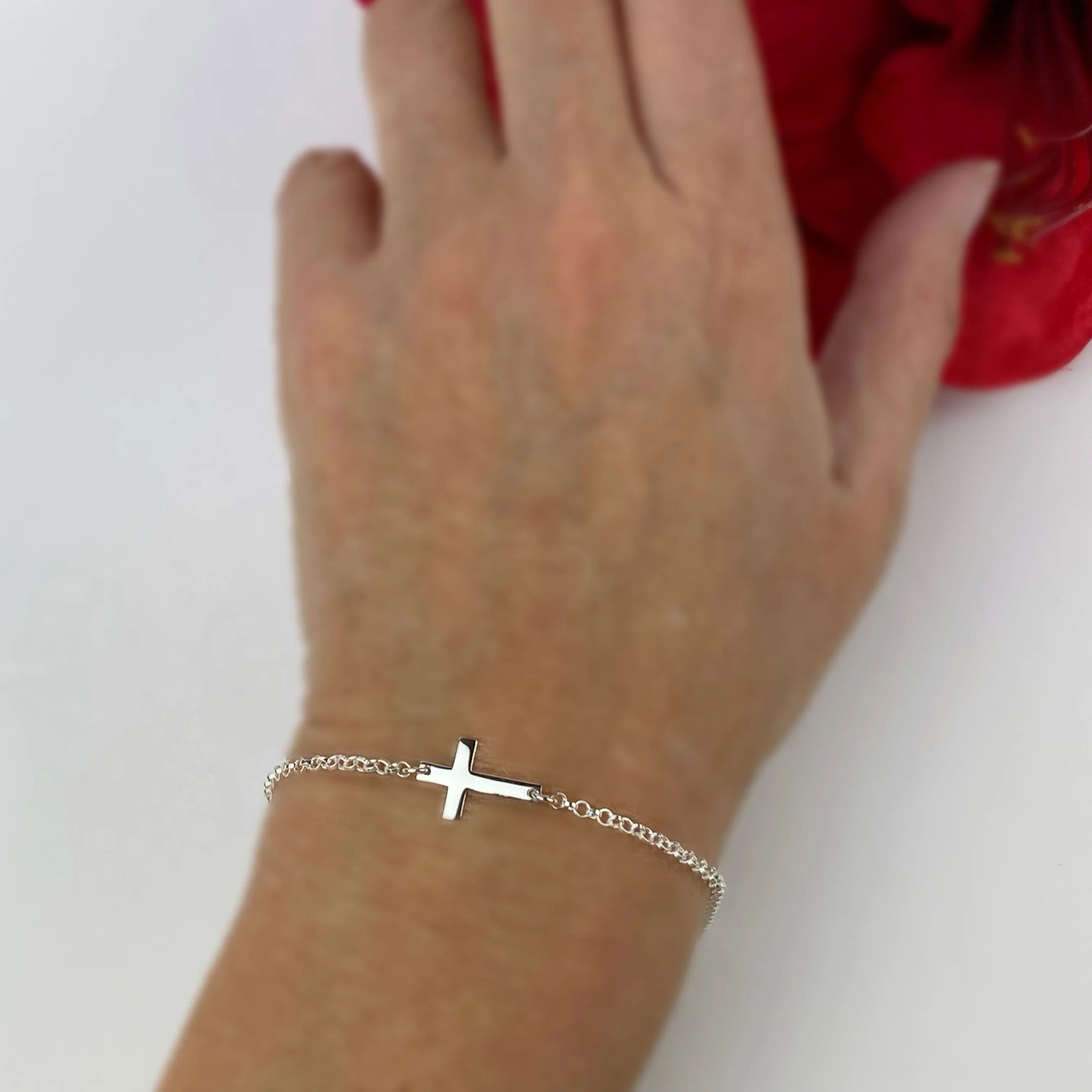 Silver Cross Bracelet - VBRC328