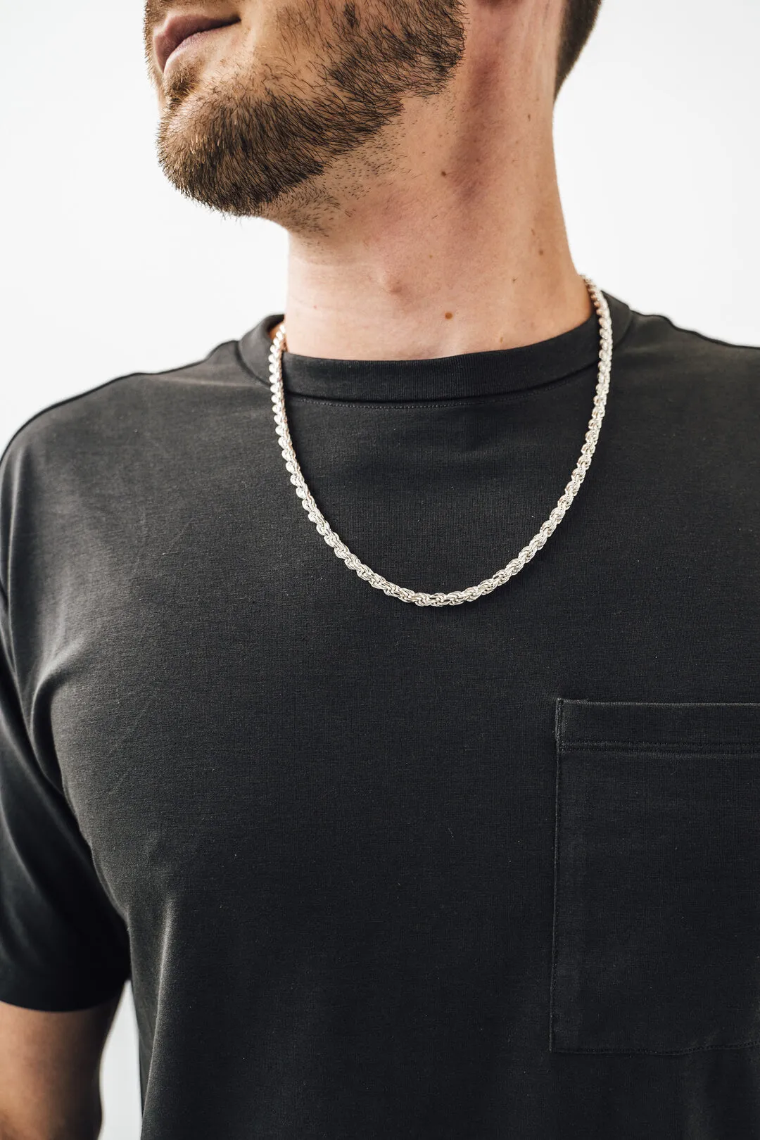 Silver Diamond Cut Rope