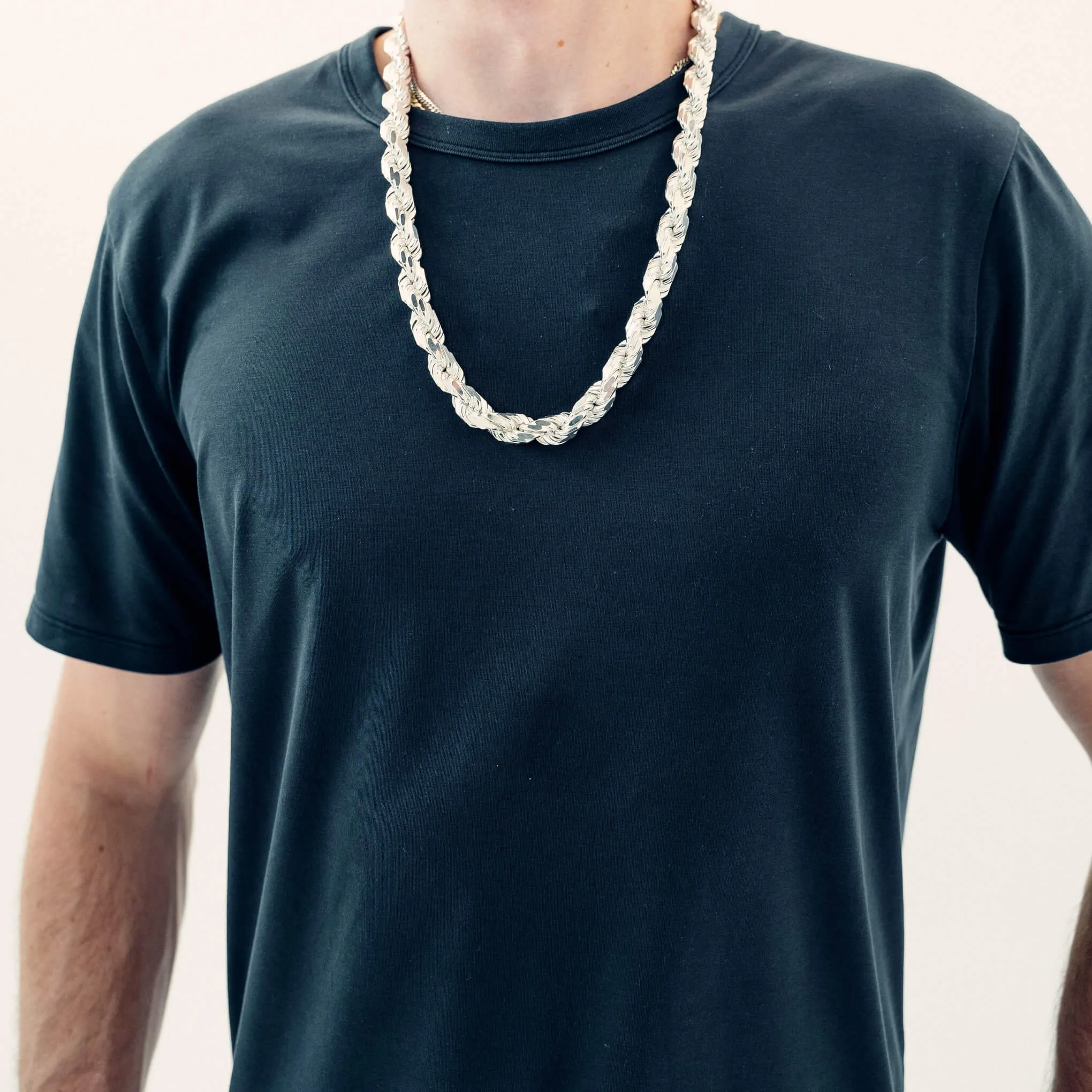 Silver Diamond Cut Rope