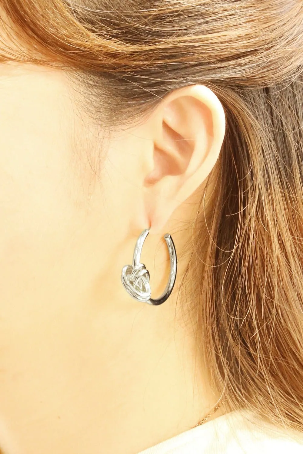 SJE311042 14K Double Knot Hoop Post Earrings