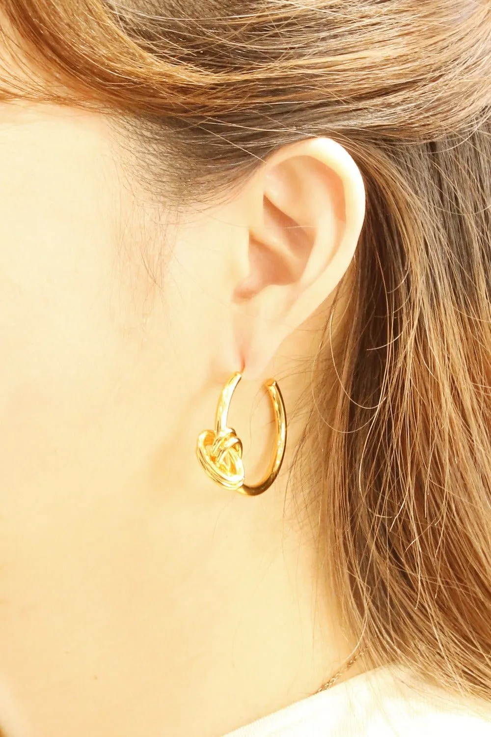 SJE311042 14K Double Knot Hoop Post Earrings