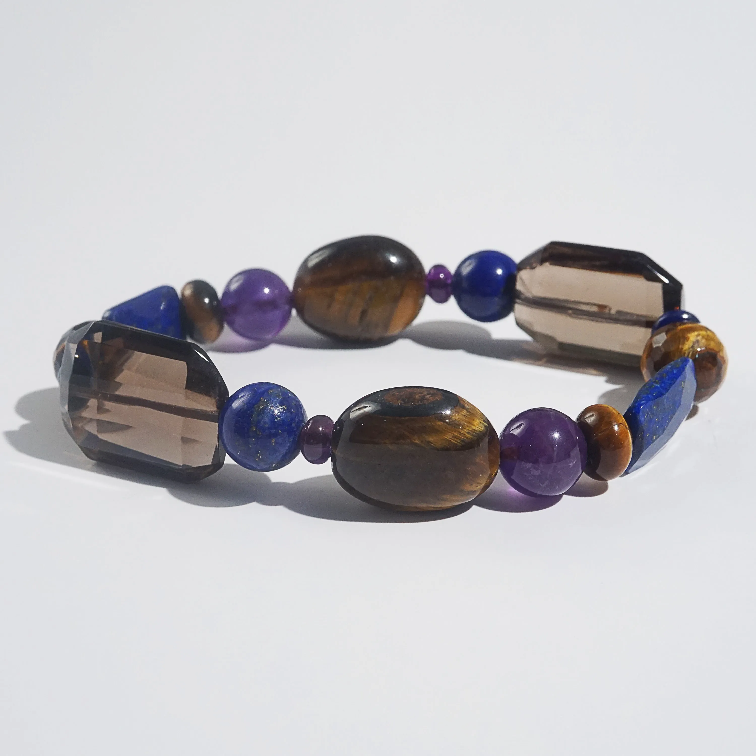 Smoky Quartz, Lapis Lazuli, Amethyst Mixed Gemstones
