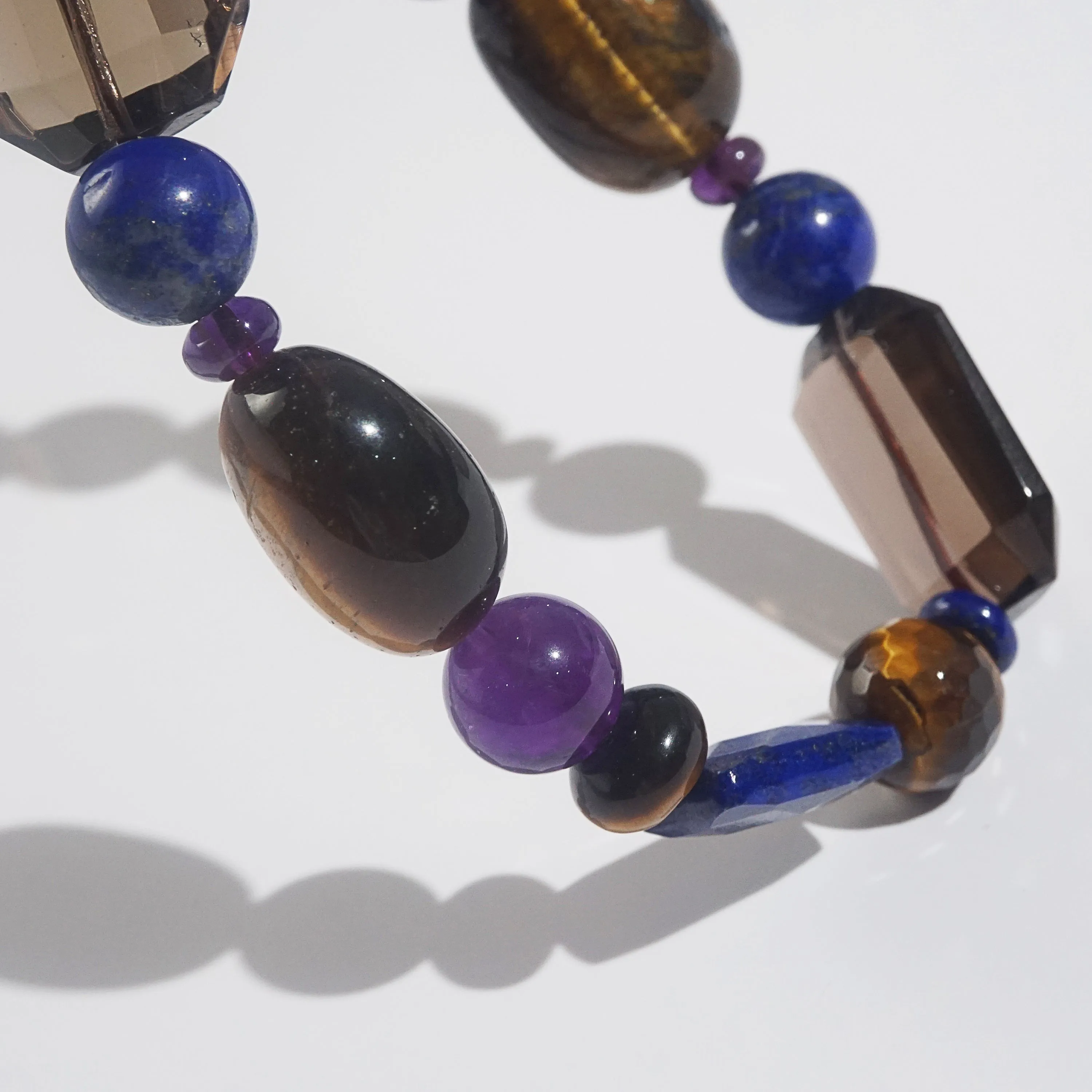 Smoky Quartz, Lapis Lazuli, Amethyst Mixed Gemstones