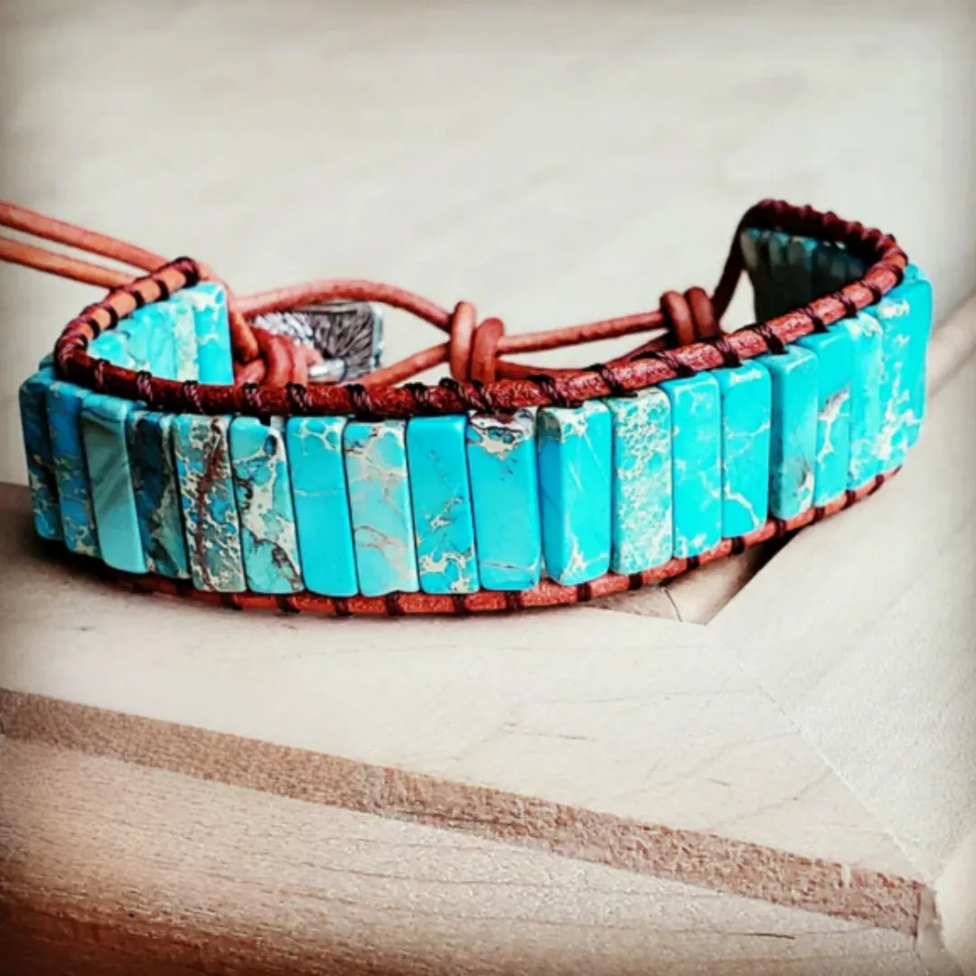 Stacked Stone Bracelet-Blue Lapis