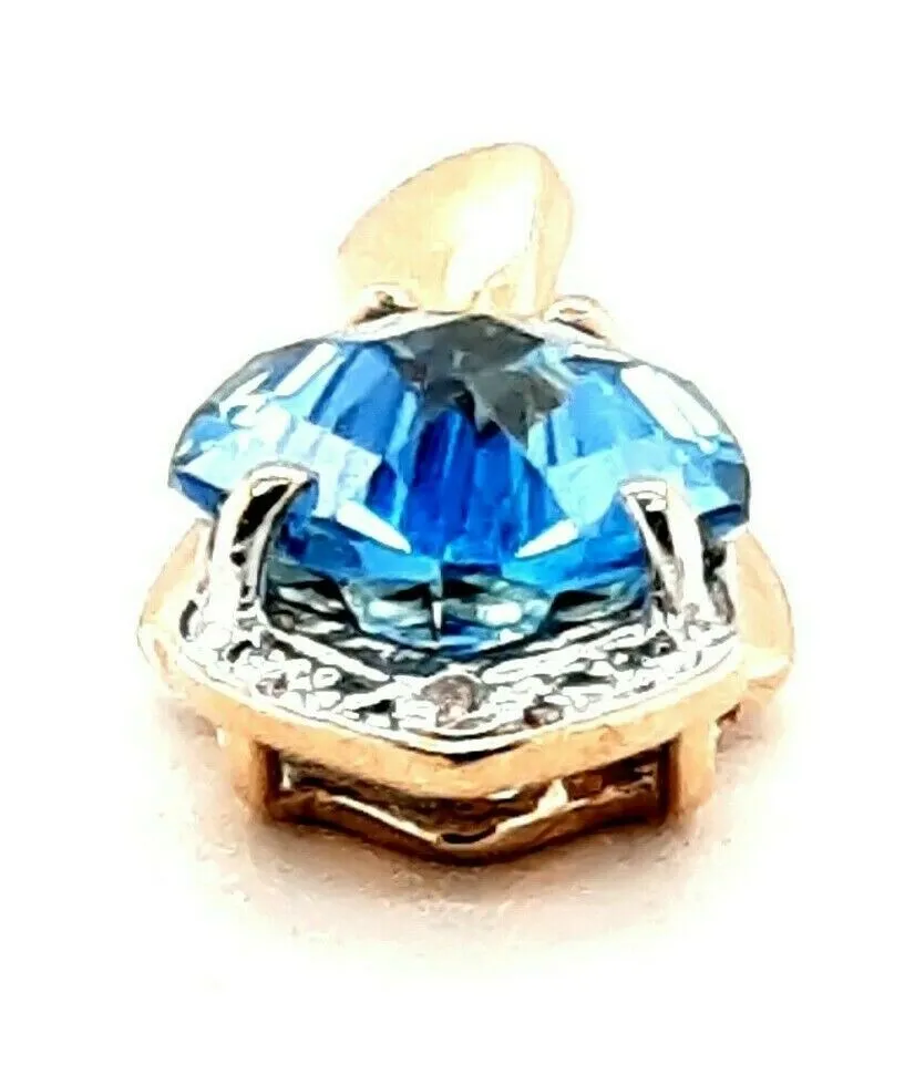Topaz & Diamond 9ct Yellow Gold Pendant Fine Jewellery