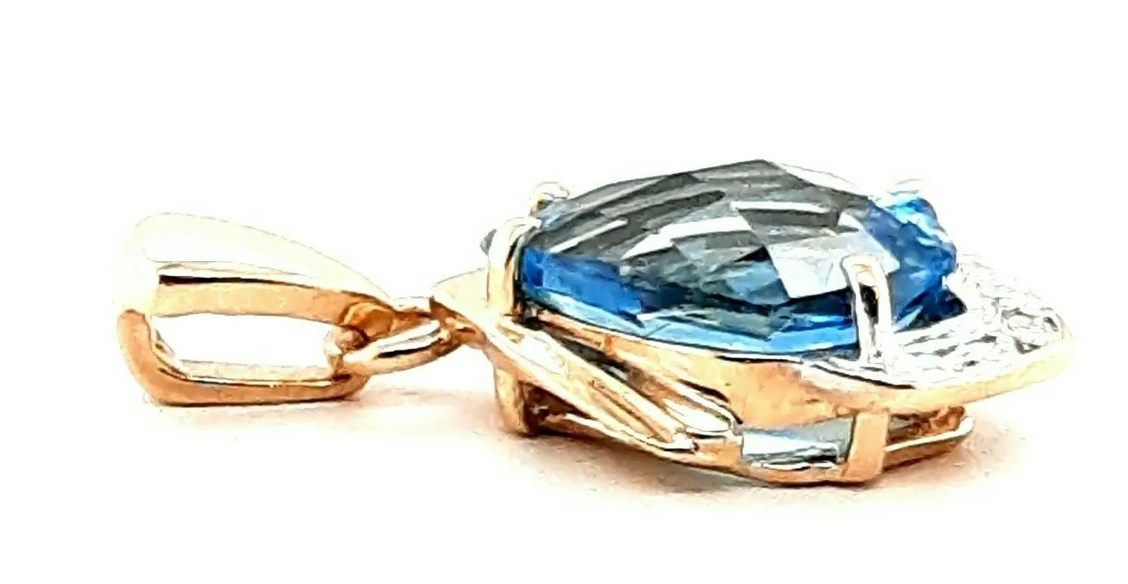 Topaz & Diamond 9ct Yellow Gold Pendant Fine Jewellery