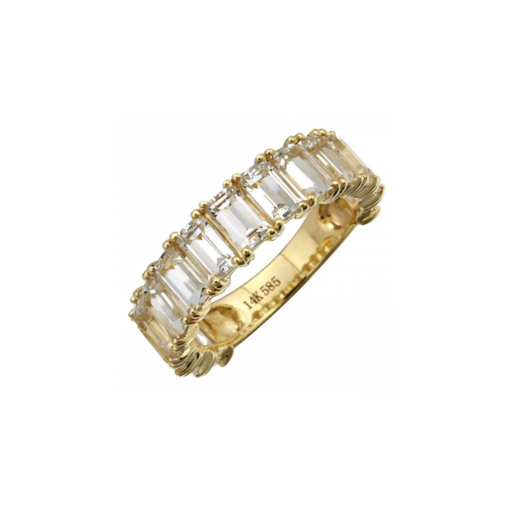 TOPAZ EMERALD CUT 3/4 BAND