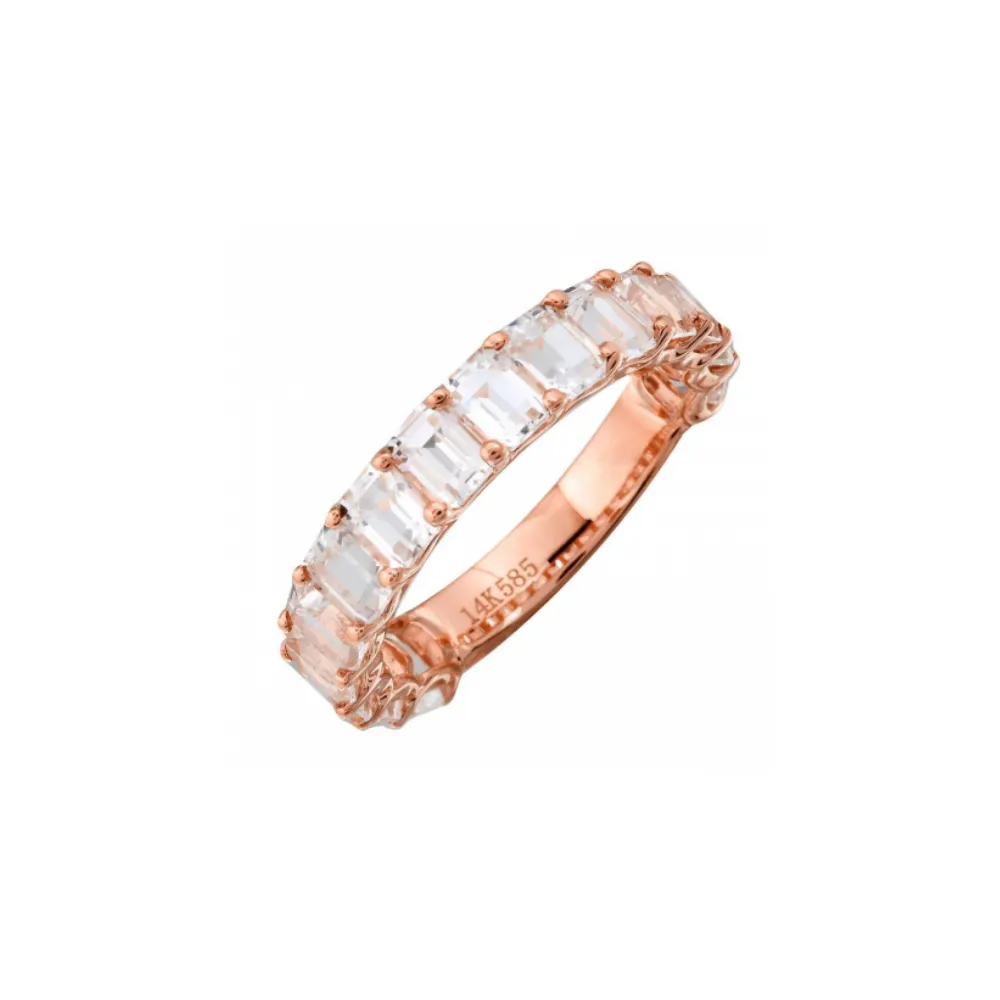 TOPAZ EMERALD CUT 3/4 BAND