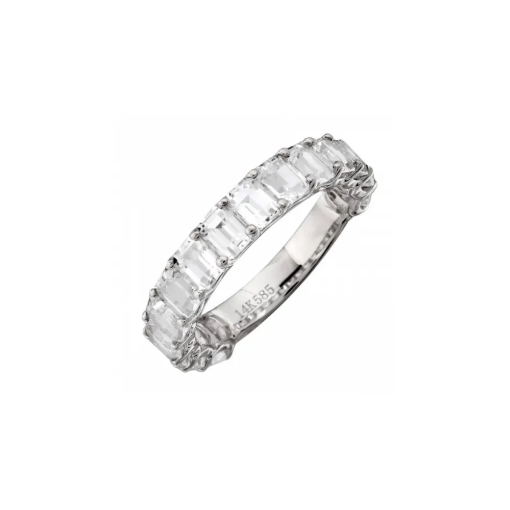 TOPAZ EMERALD CUT 3/4 BAND
