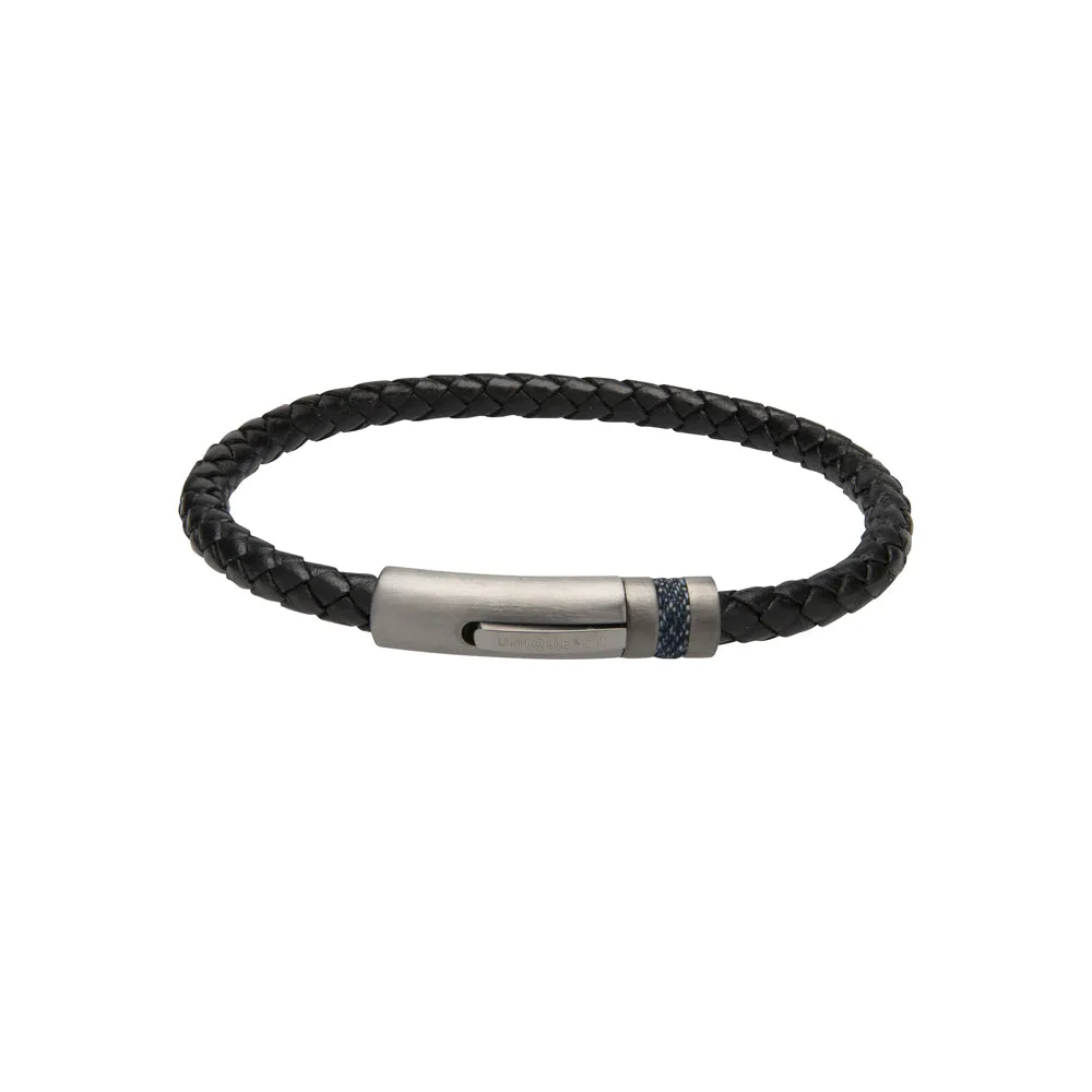 Unique & Co Black Leather Bracelet B426BL