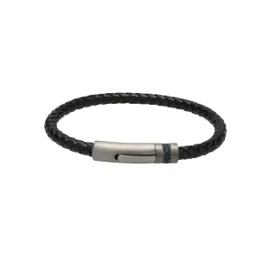 Unique & Co Black Leather Bracelet B426BL