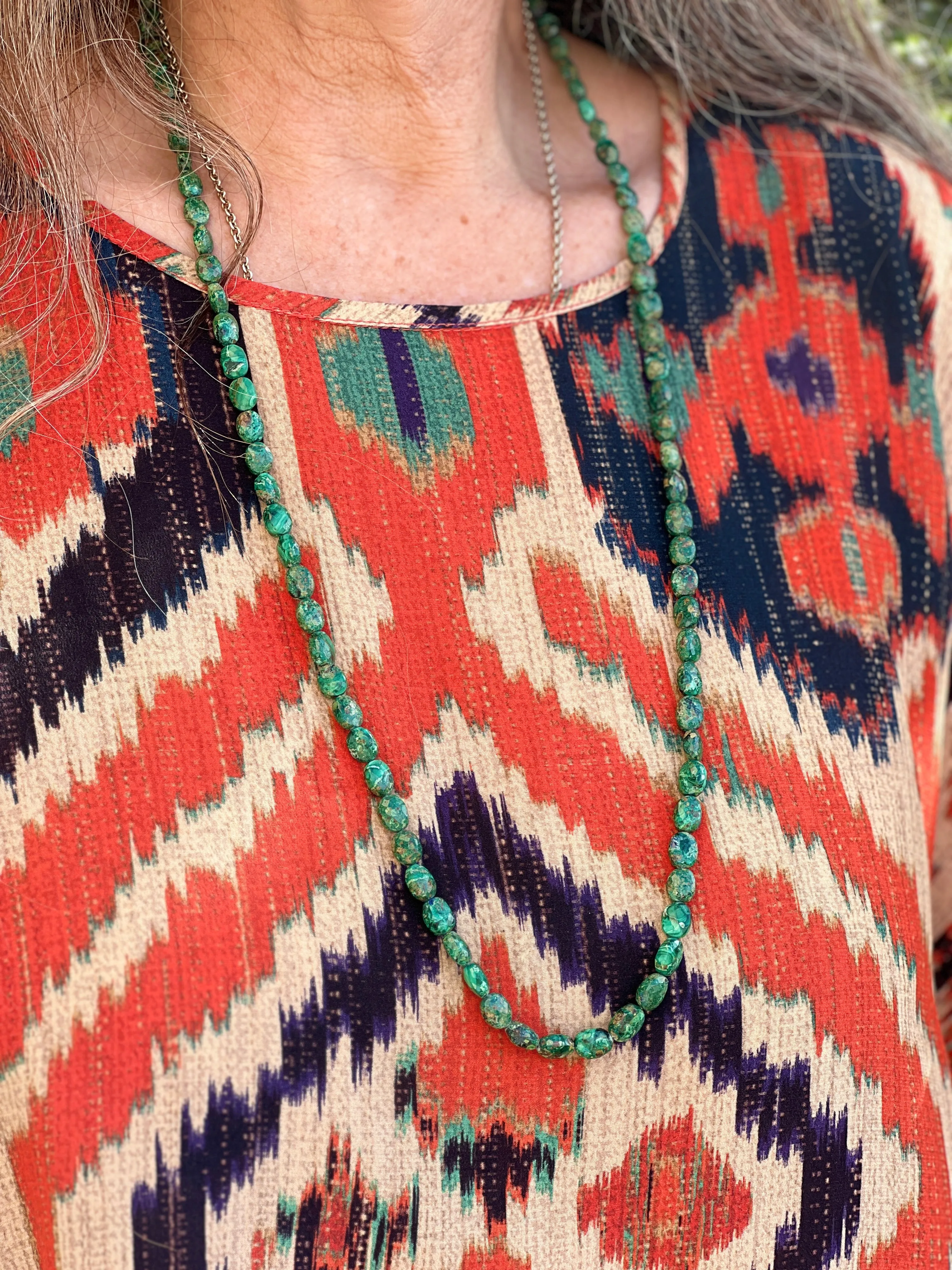 Unique Hand Faceted Malachite Necklace