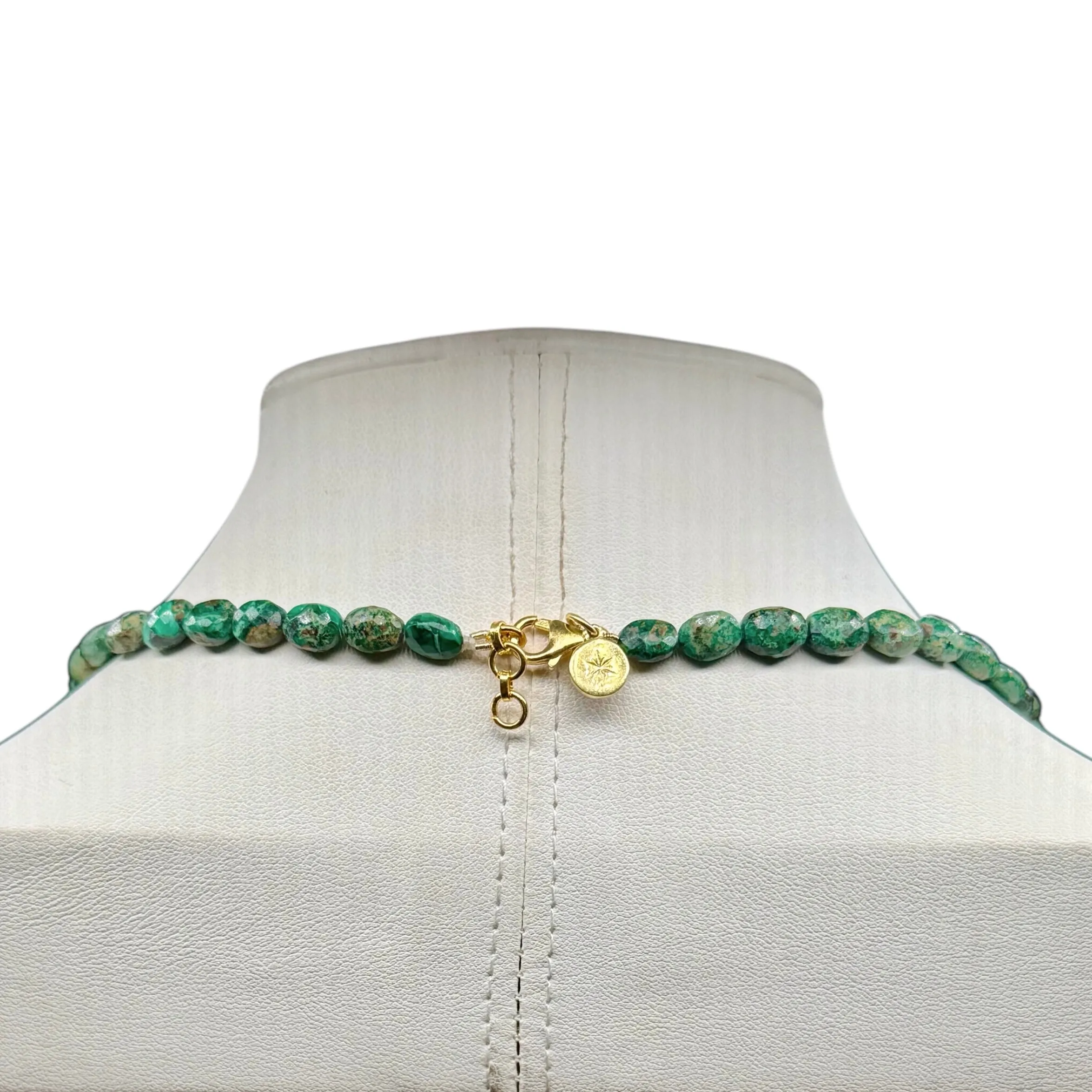 Unique Hand Faceted Malachite Necklace
