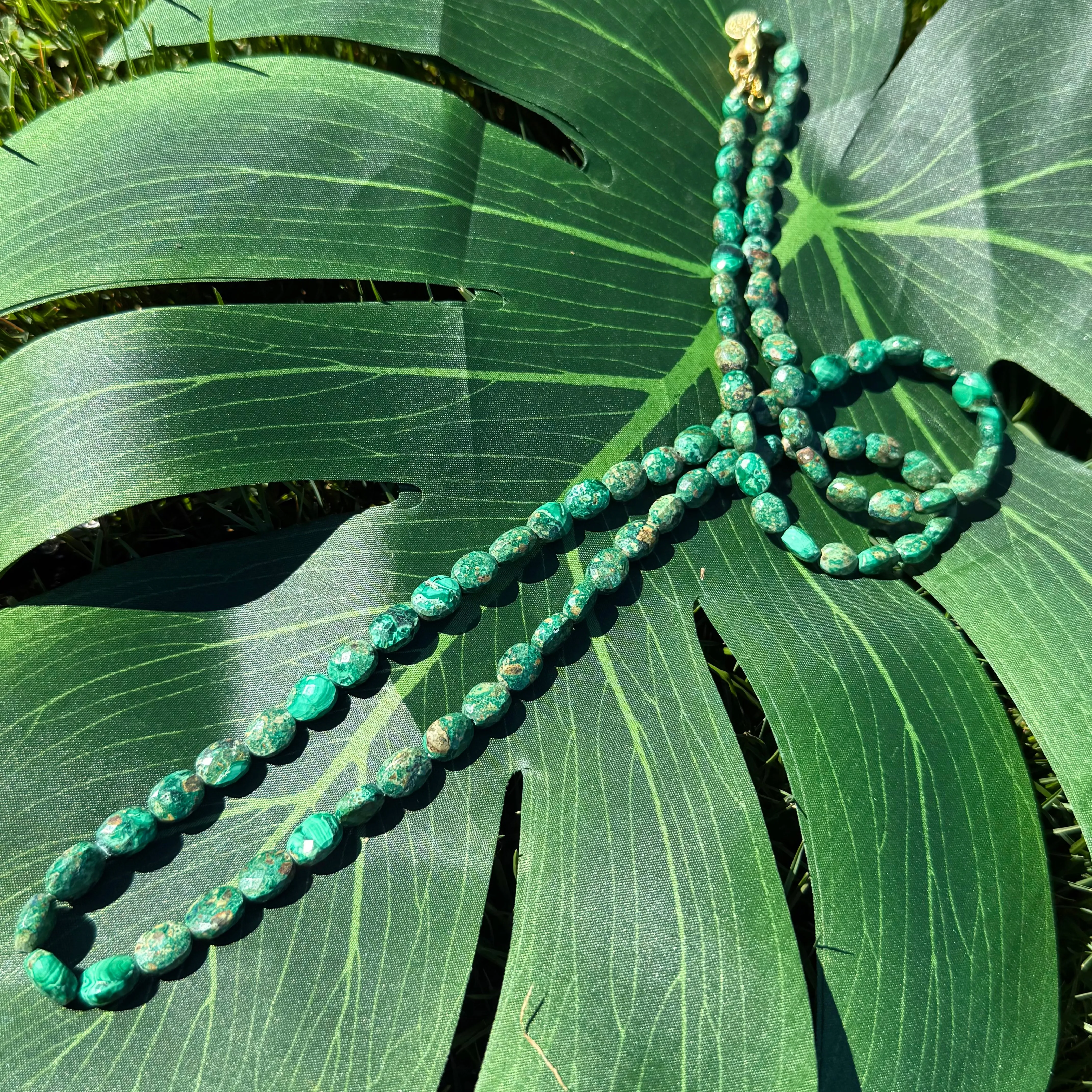 Unique Hand Faceted Malachite Necklace