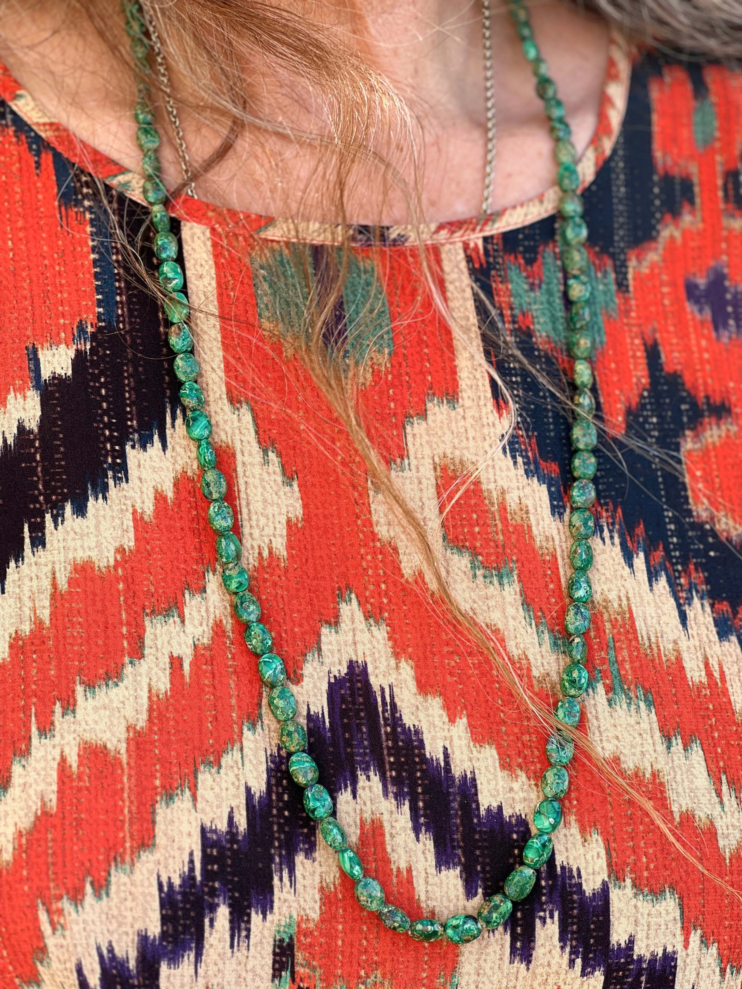 Unique Hand Faceted Malachite Necklace