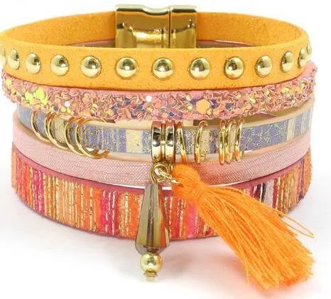 Unique Leather Summer Charm Bracelet