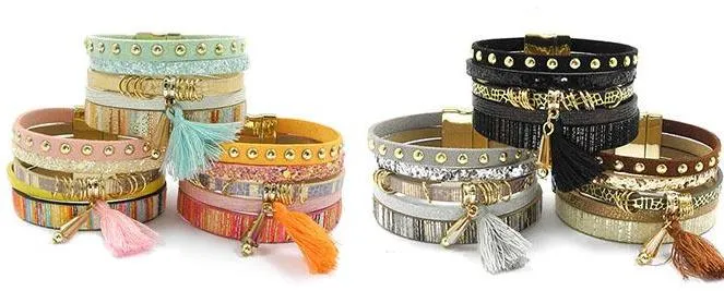 Unique Leather Summer Charm Bracelet