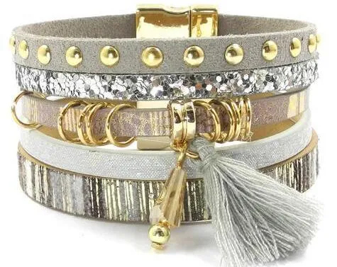 Unique Leather Summer Charm Bracelet