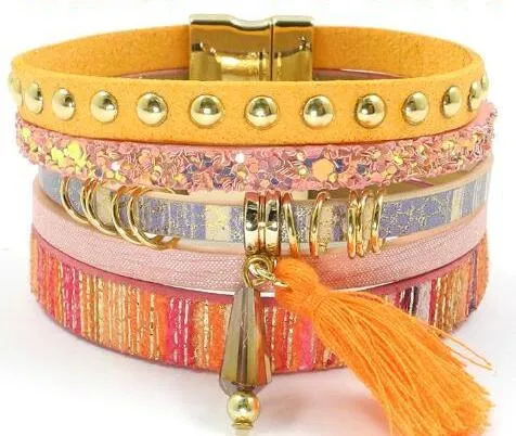Unique Leather Summer Charm Bracelet