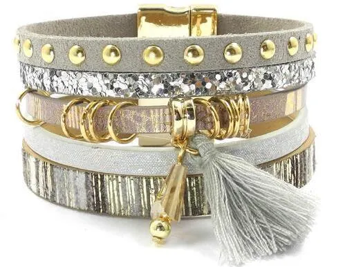 Unique Leather Summer Charm Bracelet
