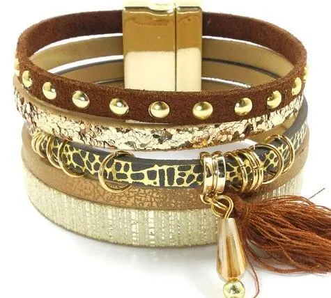Unique Leather Summer Charm Bracelet