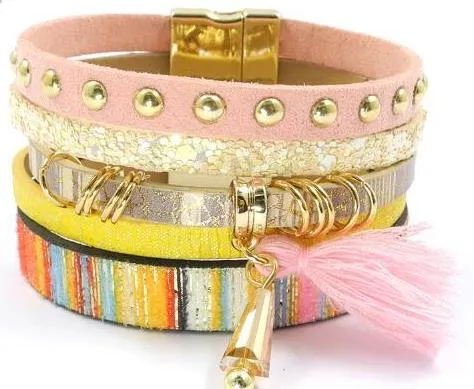 Unique Leather Summer Charm Bracelet