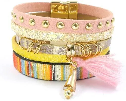 Unique Leather Summer Charm Bracelet