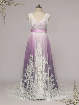 Unique Purple Changing Color Wedding Dress DOROTHEA