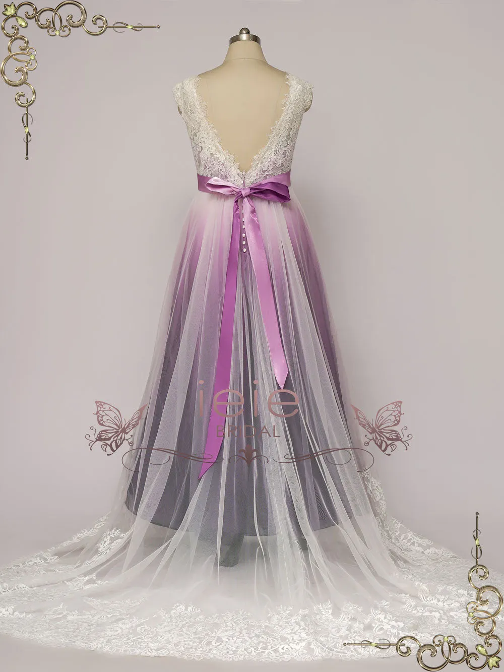 Unique Purple Changing Color Wedding Dress DOROTHEA